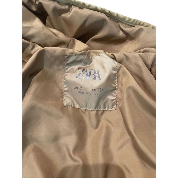 Zara Kids Girls Brown Insulation Hooded Quilted Puffer Jacket Size 9 - Picture 10 of 10